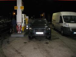 Q5 an der Tanke in Frankreich - Rückfahrt